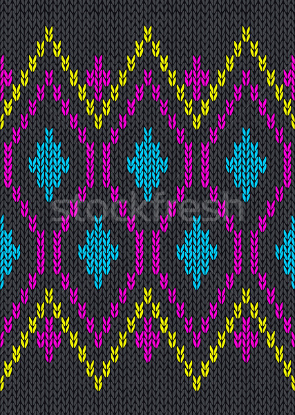 Knit Woolen Seamless Jacquard Ornament Texture. Fabric Color Tra Stock photo © ESSL