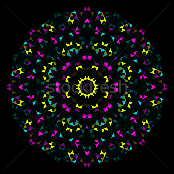 Abstract Flower. Creative Colorful style vector wheel. Cyan Emer Stock photo © ESSL