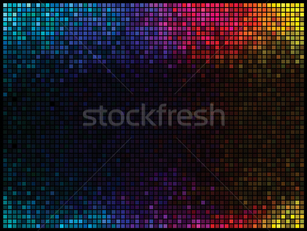 [[stock_photo]]: Résumé · lumières · disco · carré · pixel · mosaïque