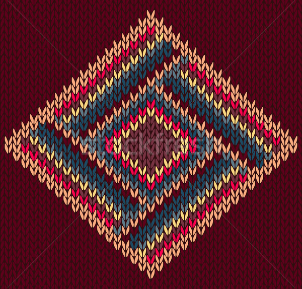 Style Seamless Brown Red Blue Yellow Color Knitted Pattern Stock photo © ESSL