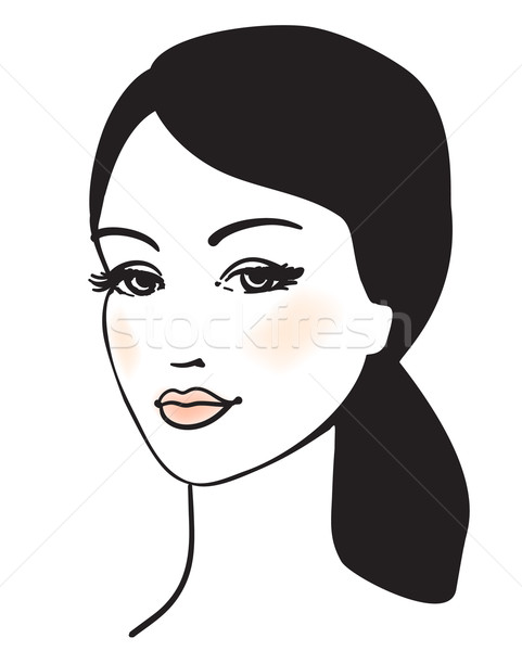 Beauty Girl Face Vector Portrait Vector Illustration Elena S Essl