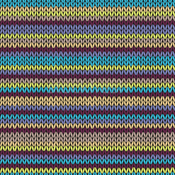 Knit Seamless Multicolor Striped Pattern. Blue Yellow Pink Vinou Stock photo © ESSL