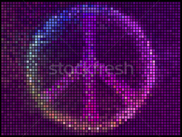 Peace Sign Multicolor abstract lights background. Square pixel m Stock photo © ESSL