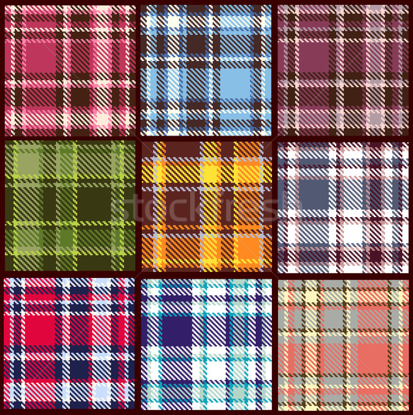 set of seamless checkered vector pattern  Stock photo © ESSL