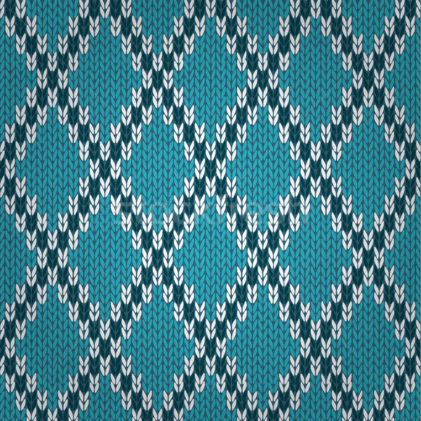 Seamless Knitted Pattern. Style Knit woolen jacquard ornament te Stock photo © ESSL