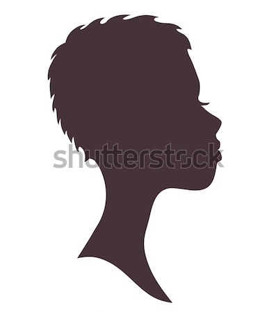 Woman face silhouette. Young african girl with short hair and modern hairstyle Stock photo © ESSL