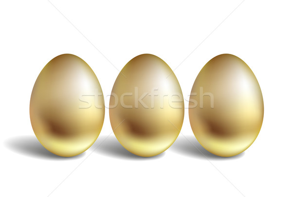 Gold Vector Egg Concept. Unique golden eggs Stock photo © ESSL