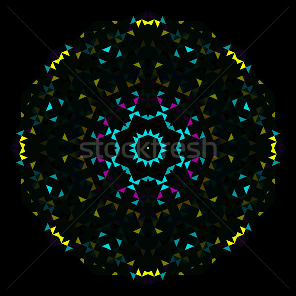 Abstrato geométrico brilhante caleidoscópio padrão círculo Foto stock © ESSL