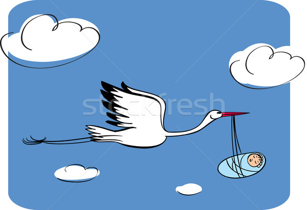 Stork with the kid  Stock photo © ESSL