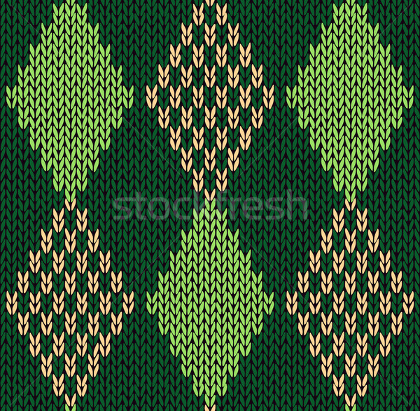 Style Seamless Green Color Knitted Vector Pattern Stock photo © ESSL