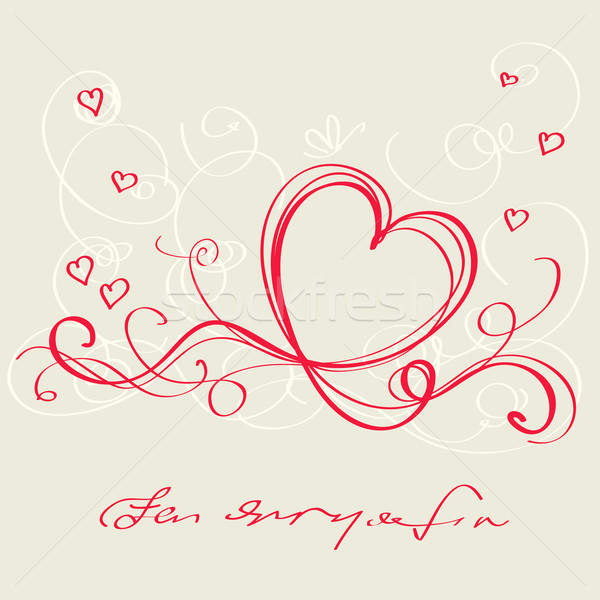 Heart red ribbon. Valentine`s day card  Stock photo © ESSL