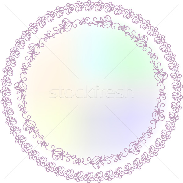 Ornamental Round Lace Border Pattern, Circle Background Stock photo © ESSL