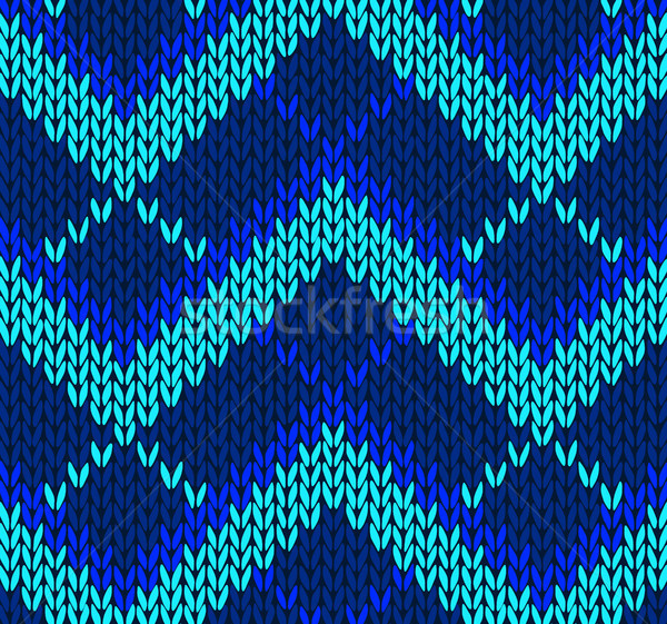 Style seamless blue color knitted pattern Stock photo © ESSL
