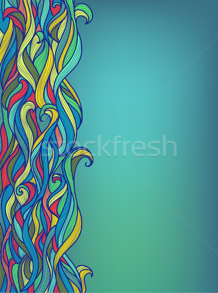 Abstract Ocean Algae Wave hand-drawn Pattern Background Stock photo © ESSL
