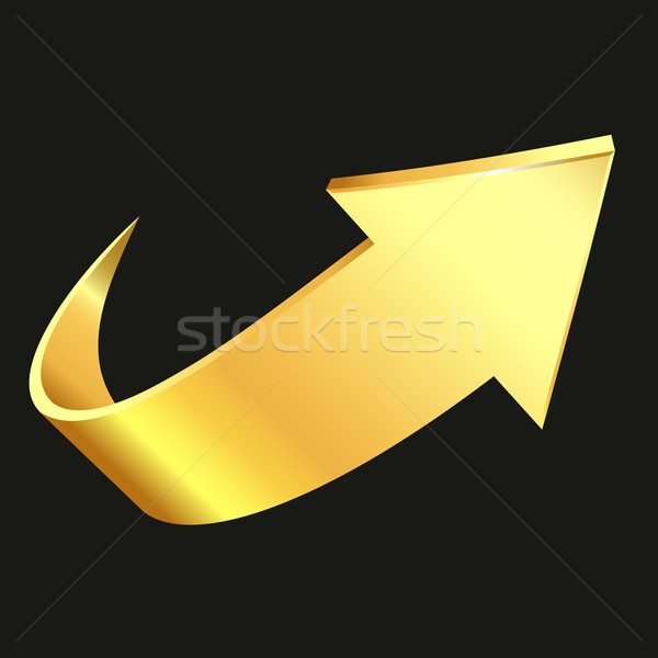 Złota arrow działalności projektu czarny cień Zdjęcia stock © ESSL