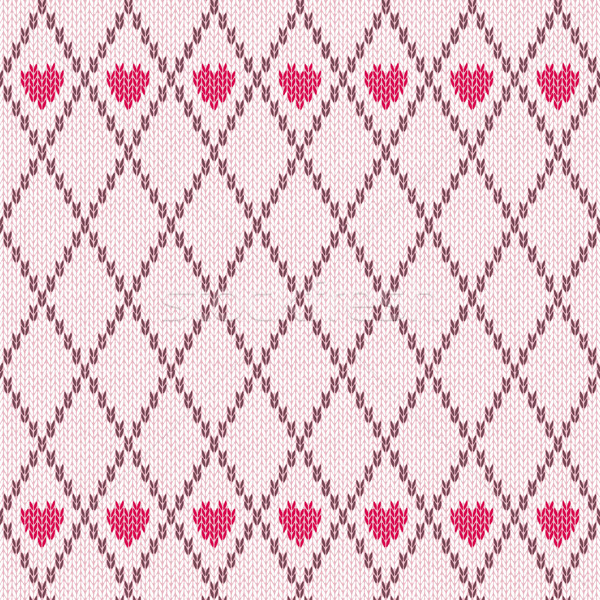 Style Seamless Pink Brown White Color Knitted Pattern Stock photo © ESSL