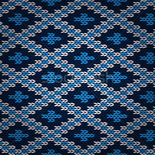 Seamless Blue Knitted Pattern Stock photo © ESSL