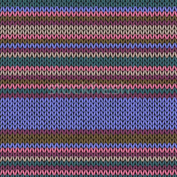 бесшовный этнических цвета полосатый трикотажный шаблон Сток-фото © ESSL