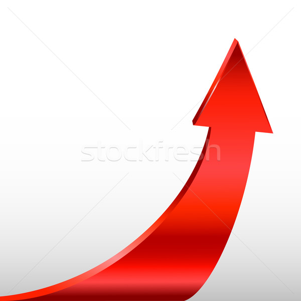 Stock photo: Red arrow and white background