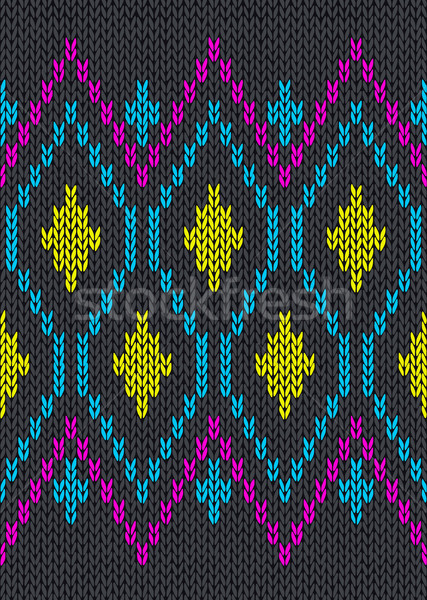 Style Seamless Blue Yellow Gray Pink Color Male Knitted Pattern Stock photo © ESSL