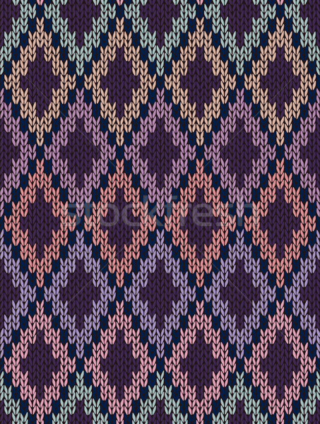 Knit woolen seamless jacquard ornament texture. Fabric color tra Stock photo © ESSL