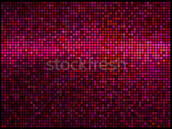 Stock photo: Multicolor abstract lights red disco background. Square pixel mo