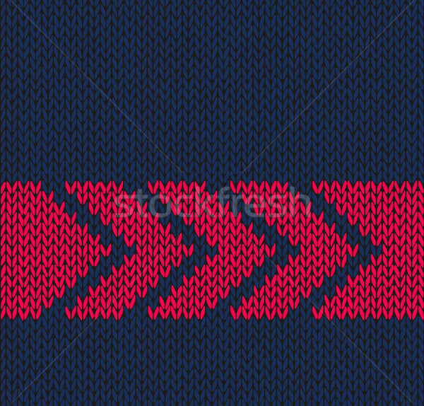 Style Seamless Blue with Red Arrow Knitted Vector Pattern Stock photo © ESSL