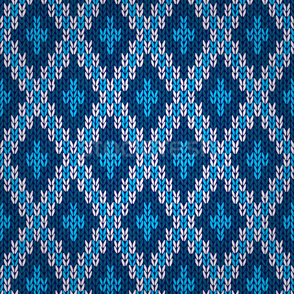 Seamless Blue Knitted Pattern Stock photo © ESSL