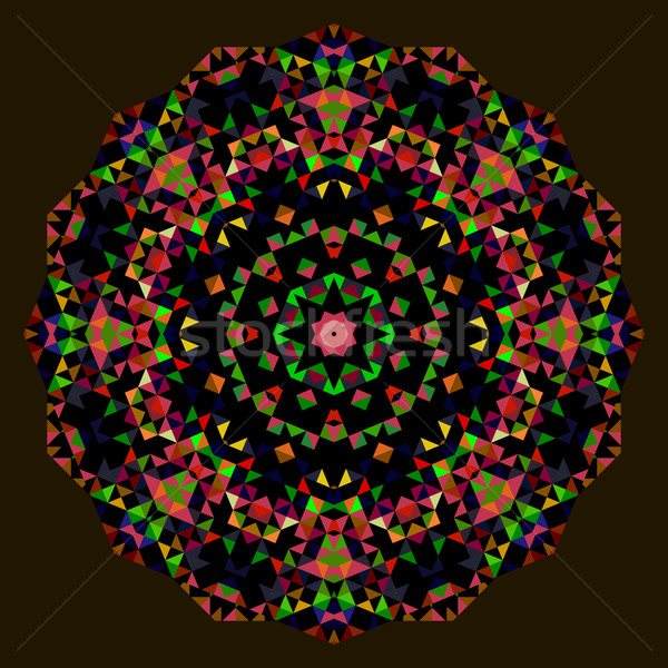 Digital Mosaic Circle. Creative Colorful style vector wheel. Red Stock photo © ESSL