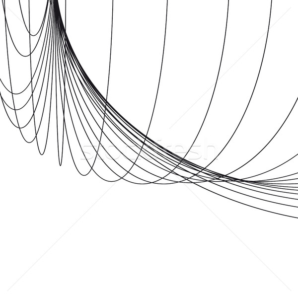 Abstract geometric background. Curves diverging fine lines in perspective. Stock photo © ESSL