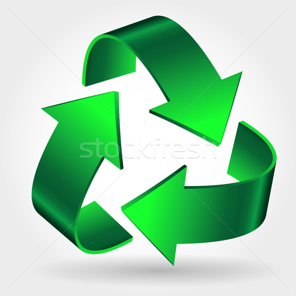 Foto stock: Reciclar · símbolo · ícone · verde · assinar