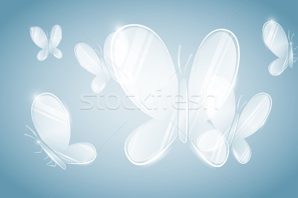 Vidro borboletas transparente azul borboleta natureza Foto stock © evetodew
