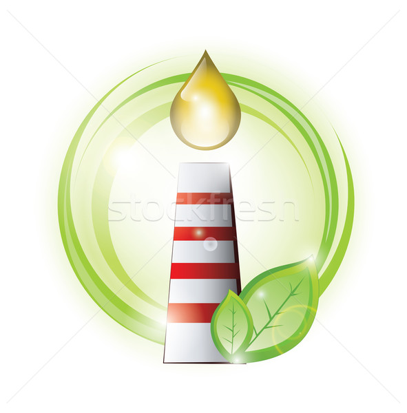 Stock photo: Eco chimney with oil drops