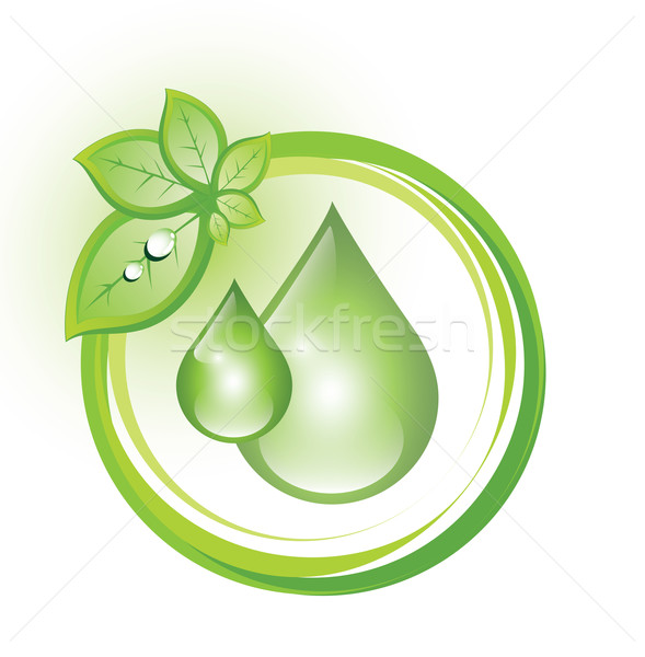 Stock photo: Abstract eco symbol with drops