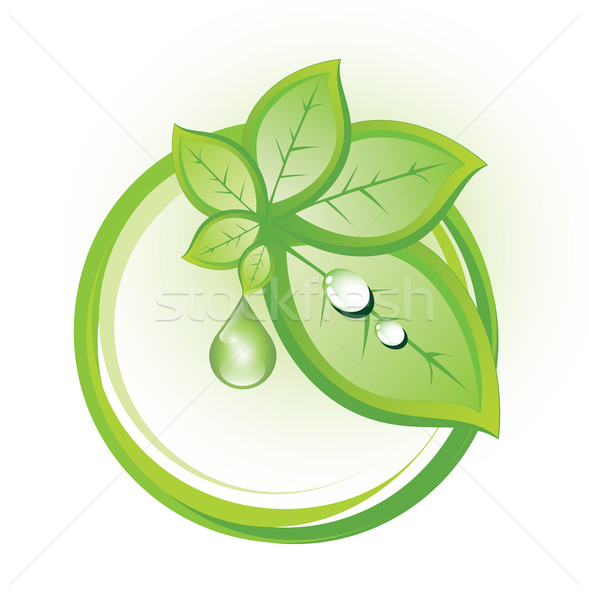 Stock photo: Abstract eco symbol with plant