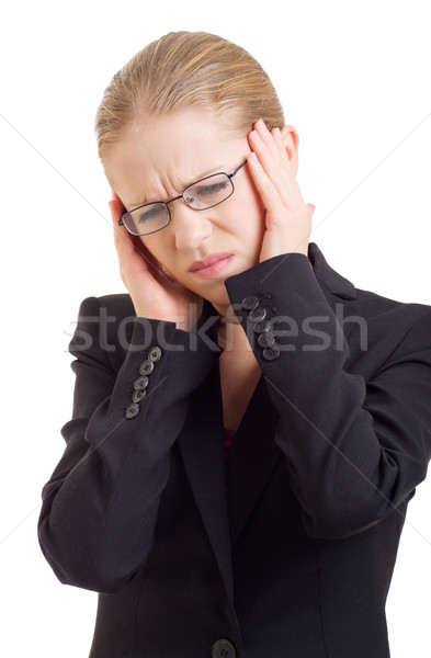 Young business woman with headache Stock photo © evgenyatamanenko