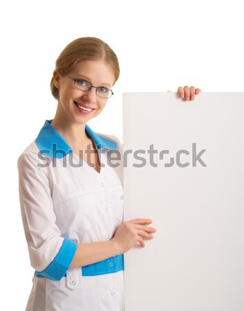 Stockfoto: Mooie · jonge · vrouwelijke · arts · billboard