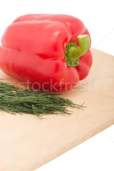 Rosso tagliere alimentare verde bordo Foto d'archivio © evgenyatamanenko