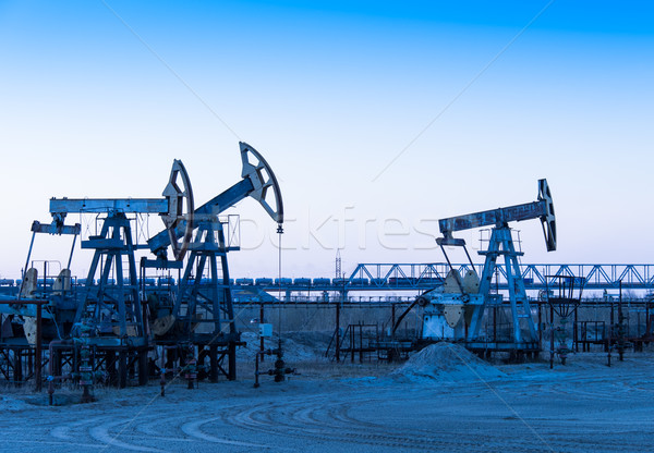 Oil pumps on a oil field. Stock photo © EvgenyBashta