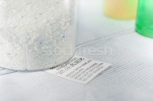 Laundry advice clothing tag. Stock photo © EvgenyBashta