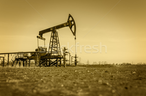 Oil pump on a oil field. Stock photo © EvgenyBashta