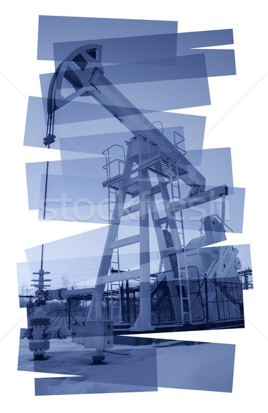 Stock photo: Pump jack abstract background.