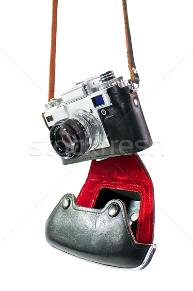Câmera caso retro enforcamento cinta isolado Foto stock © EvgenyBashta