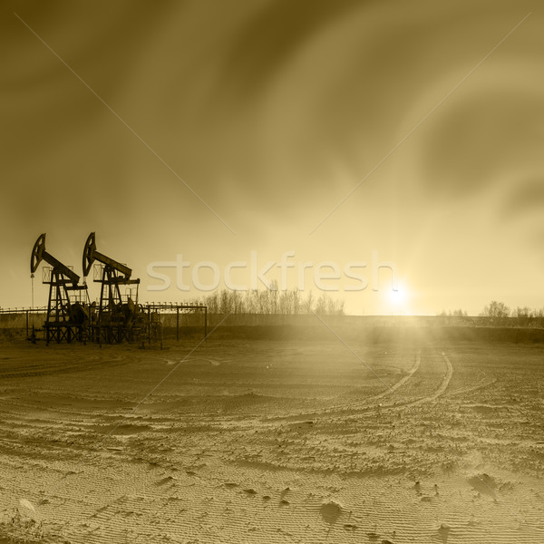 Pump-jack group. Stock photo © EvgenyBashta