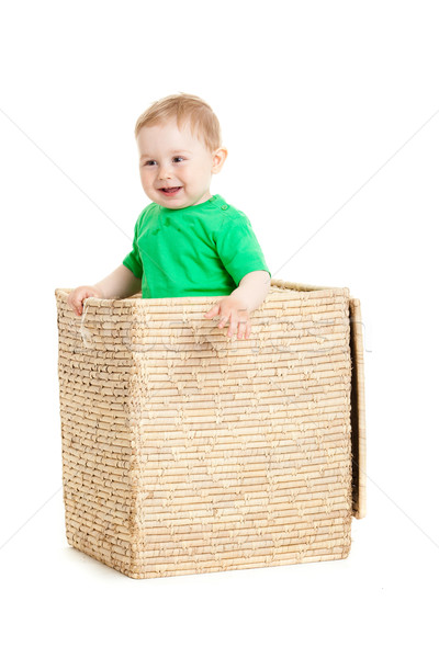 little boy  inside a box on a white background Stock photo © EwaStudio