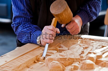 Gouge wood chisel carpenter tool. Work Of Artist. Stock photo © EwaStudio