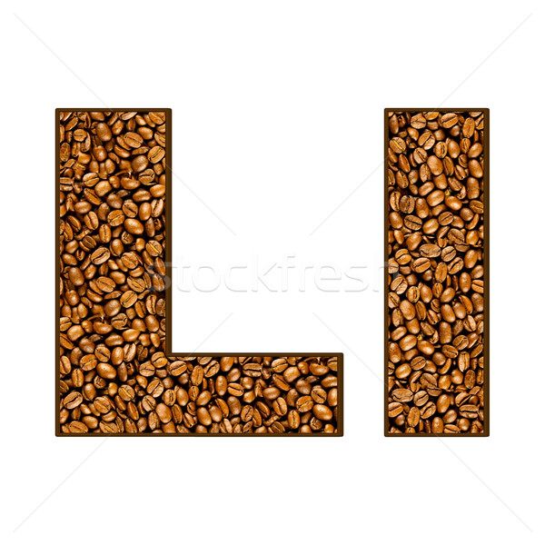 coffee letter on white.  One letter of  coffee alphabet. Letter  Stock photo © EwaStudio