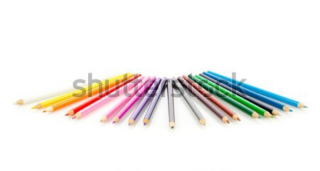 カラー 鉛筆 孤立した 白 多くの 異なる ストックフォト © EwaStudio