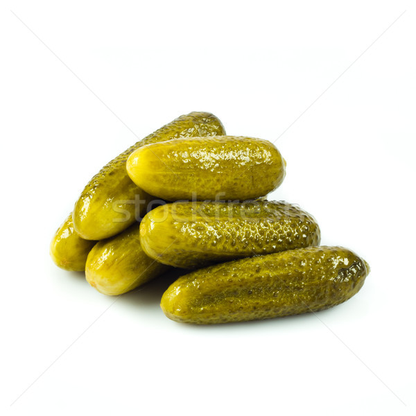 pickled cucumbers. Gherkins on a white background Stock photo © EwaStudio