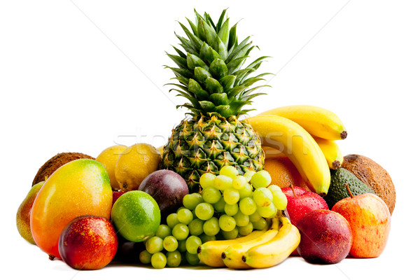 Foto stock: Frutas · isolado · branco · abstrato · folha · fruto